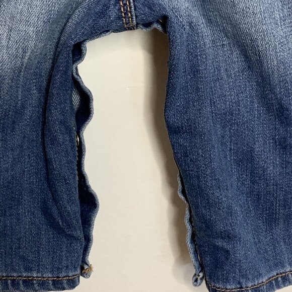 OshKosh B'gosh Vestbak Size 6M Overalls Denim Heart Embroidered Butterfly Snaps - Picture 9 of 12